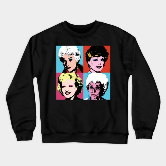Golden Warhol Girls Crewneck Sweatshirt by RetroFreak